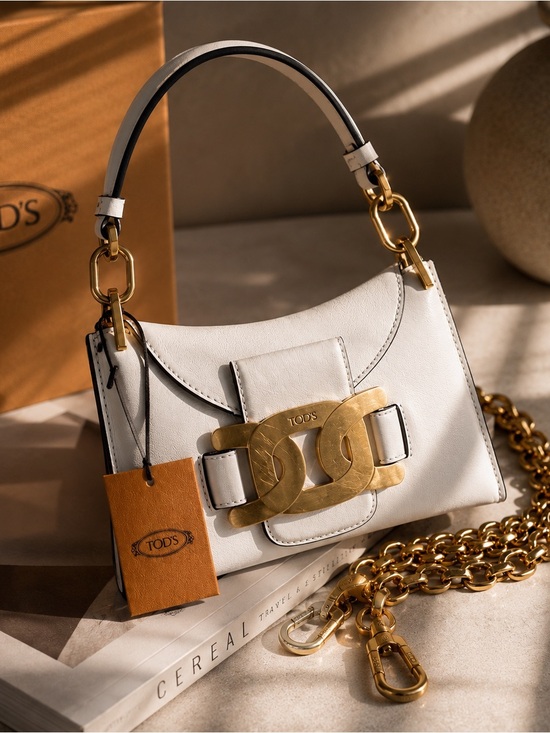 Tod's Handbags - TOD’S Kate Mini White Leather Gold Chain Shoulder Bag NWT Authentic